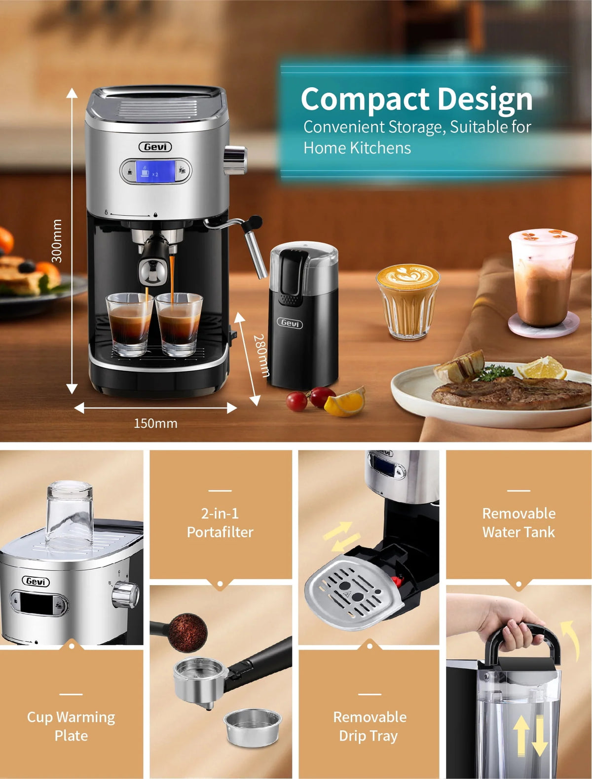 20 Bar Automatic Espresso Machine with Milk Frother S16302