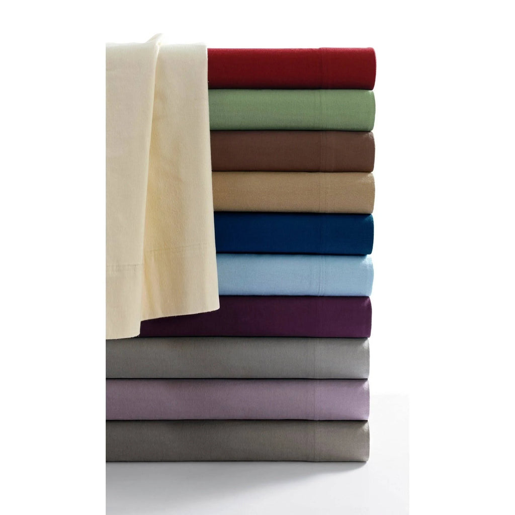 Deep Red Twin XL 3 Piece Flannel Sheet Set N4984