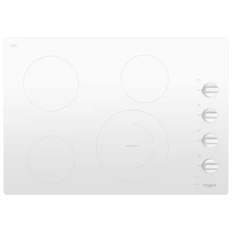 White 4 Element Radiant Electric Ceramic Glass Cooktop M7869