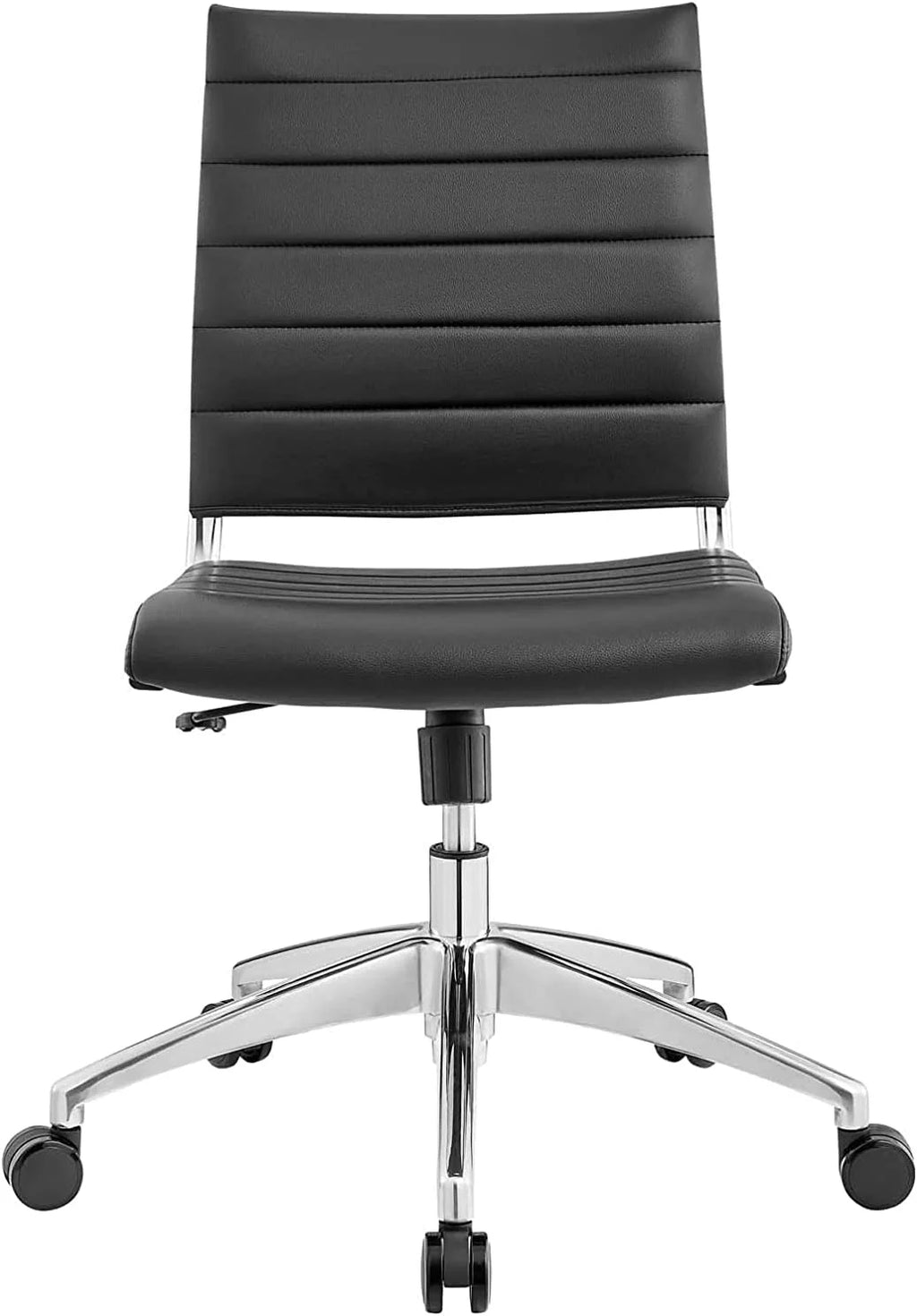 Black Ribbed Armless Swivel Chair E80634