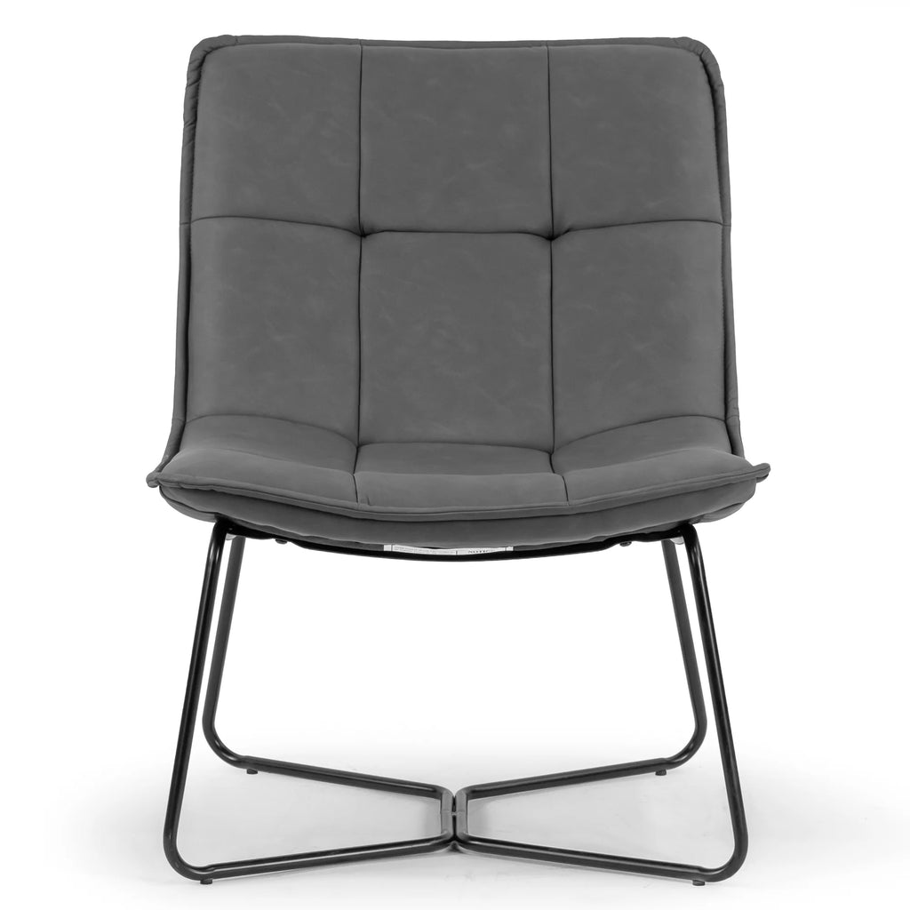 Gray Faux Leather Armless Accent Chair D392434