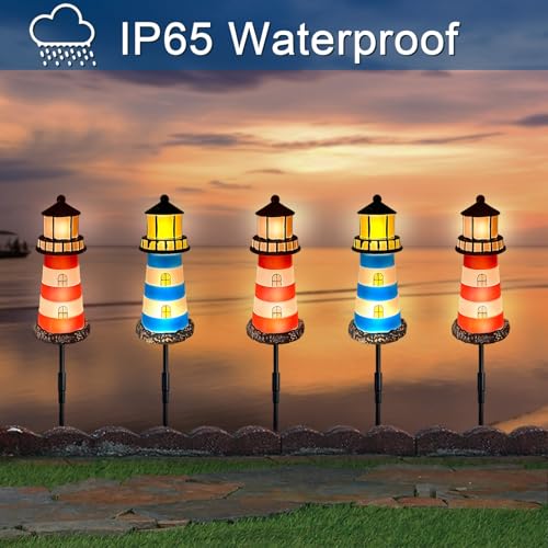 Solar Lighthouse Outdoor Garden Lights Waterproof F212909
