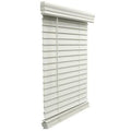 Cordless Faux Wood Room Darkening White Horizontal Blind A9475
