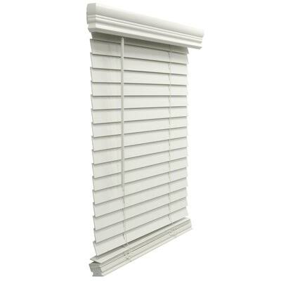 Cordless Faux Wood Room Darkening White Horizontal Blind A9475