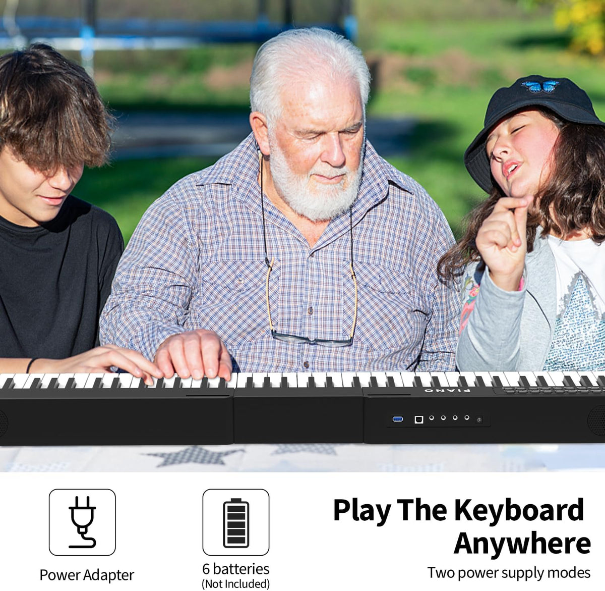 88 Key Semi Weighted Digital Piano Keyboard Set with Stand, Built-In Speakers, Sustain Pedal, Bluetooth, MIDI, USB, MP3 X379
