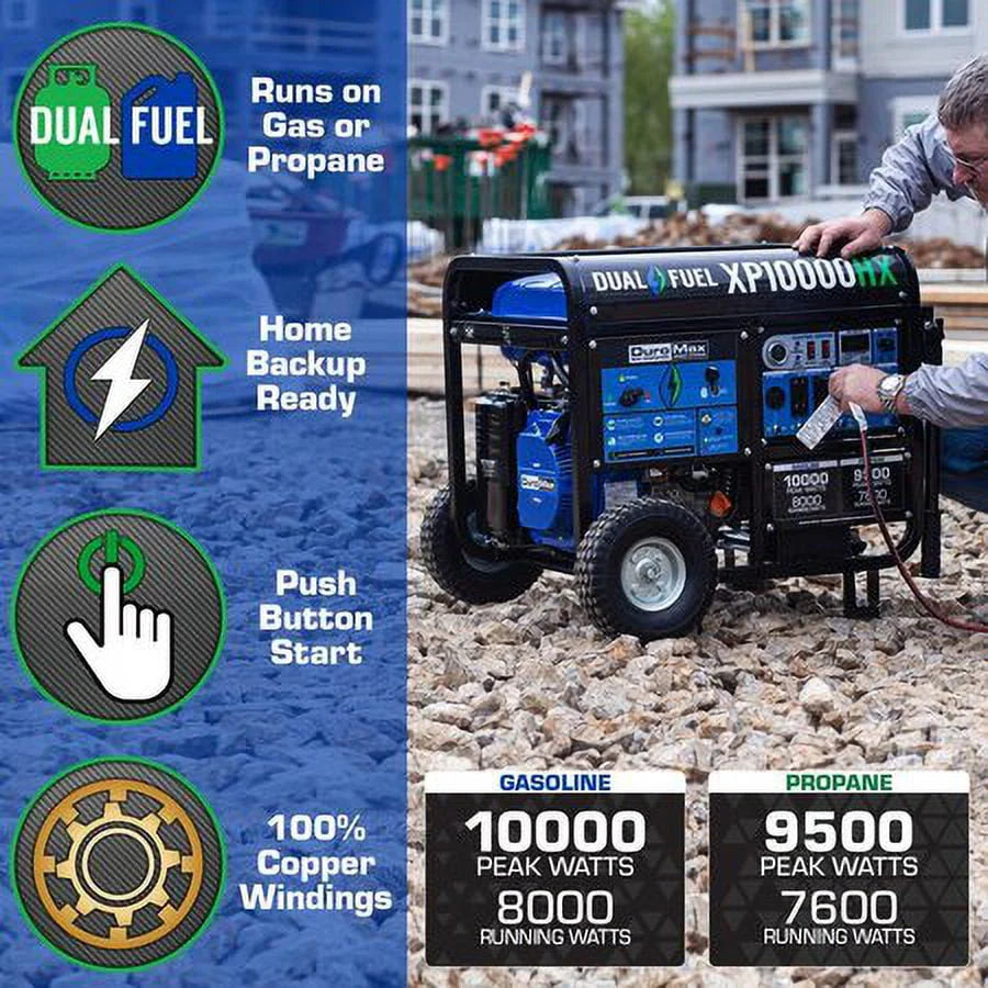 10,000 Watt Dual Fuel Portable Generator Z6220