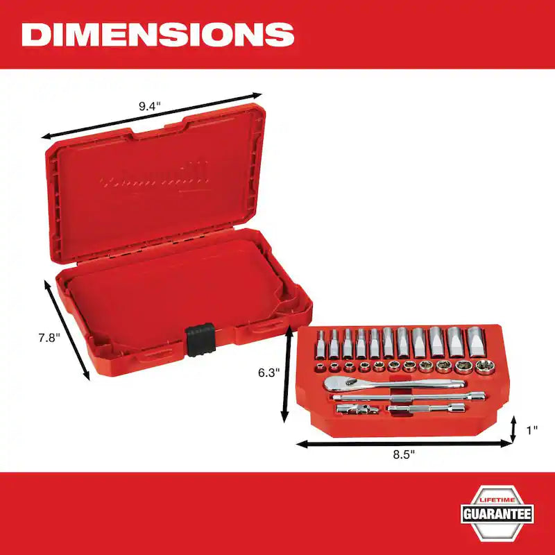 1/4 in. Drive SAE Ratchet and Socket Mechanics Tool Set (26-Piece) K5881