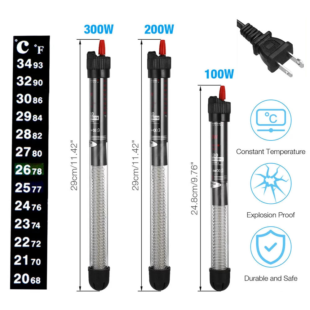 200W Submersible Aquarium Heater with Adjustable Temperature B967