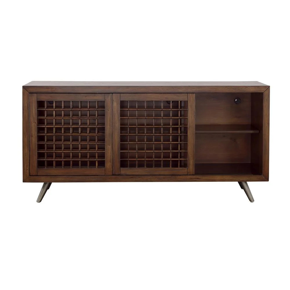 Brown Wood Credenza with Sliding Doors S5241