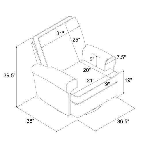 Gray Swivel Glider Recliner Chair I873905