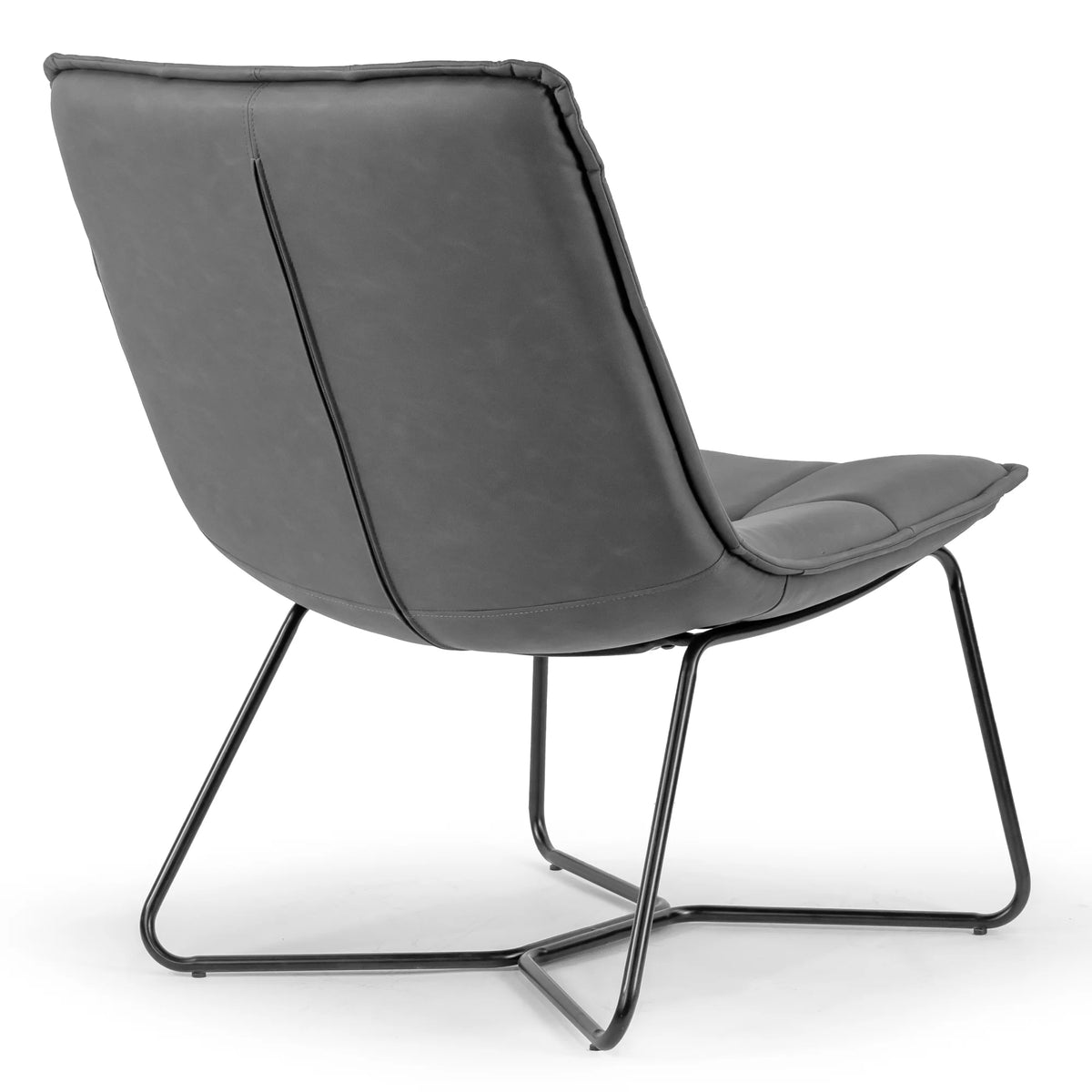 Gray Faux Leather Armless Accent Chair D392434