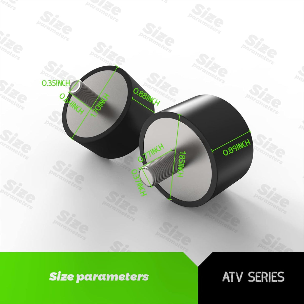 Engine Rubber Motor Mount Kit, Front and Rear Mounts, Pack of 2 T7105