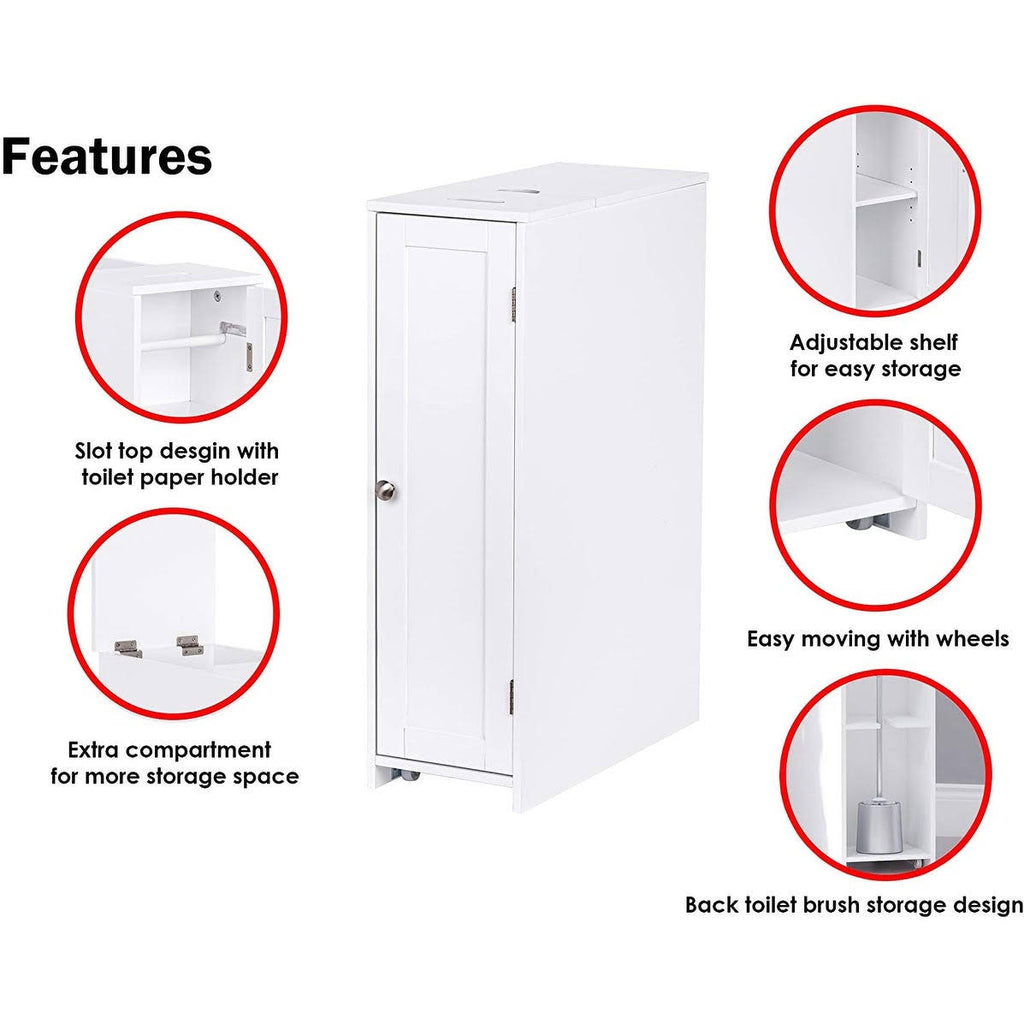 Toilet Paper Storage Cabinet with Rolling Holder F87307