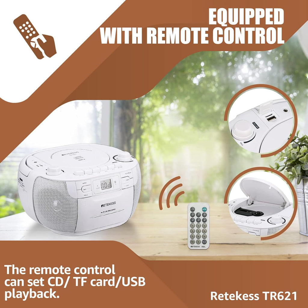 CD and Cassette Player Combo with Remote Control O22474