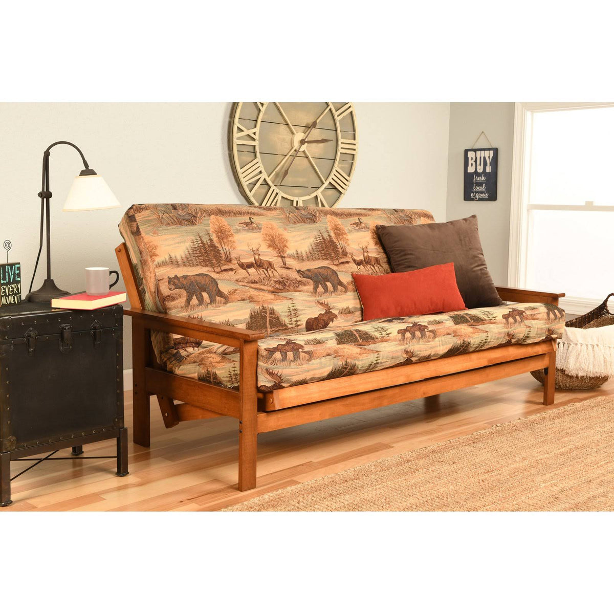 Linen Charcoal Futon Set D29069