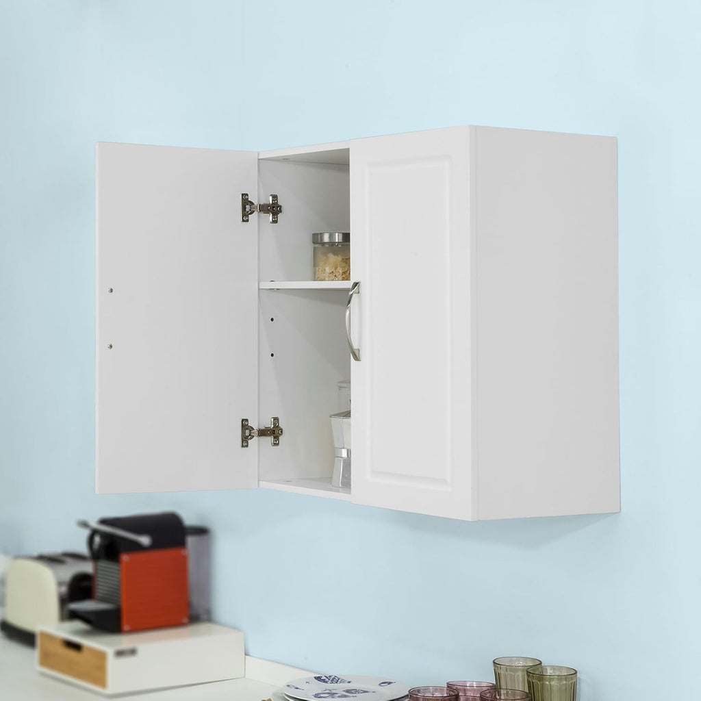 White Wall Cabinet with Shelf Pack of 2 F48402