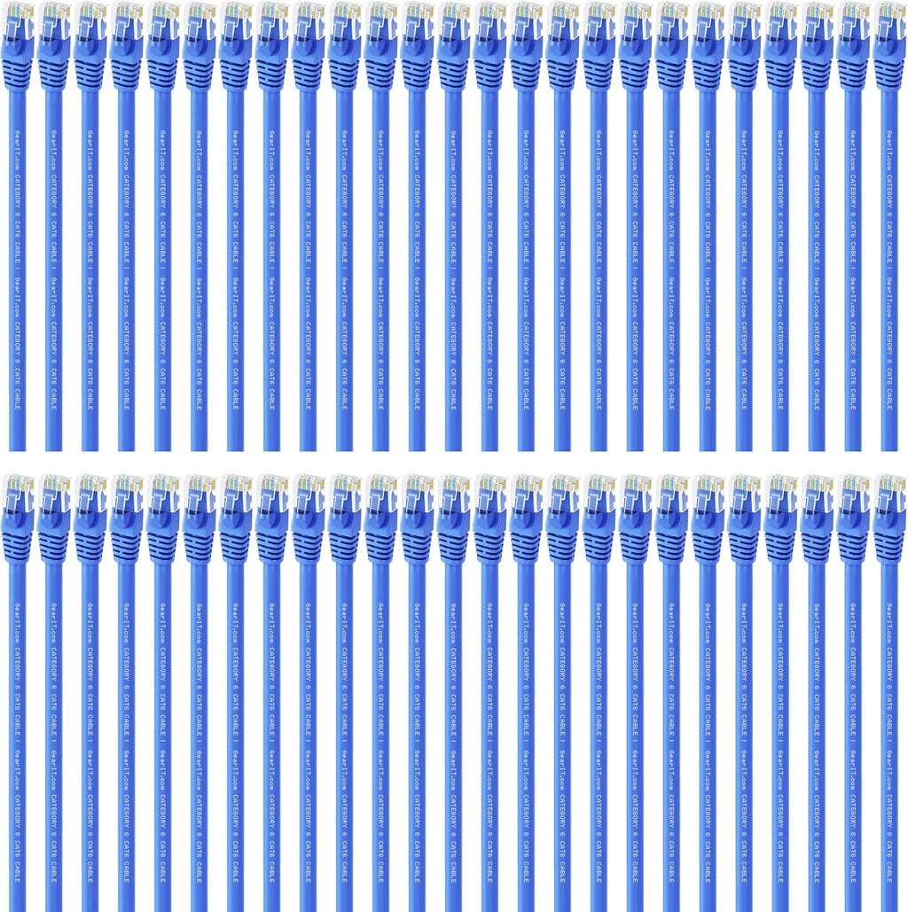 Cat 6 Ethernet Cable 1.5 ft 50-Pack Blue S365
