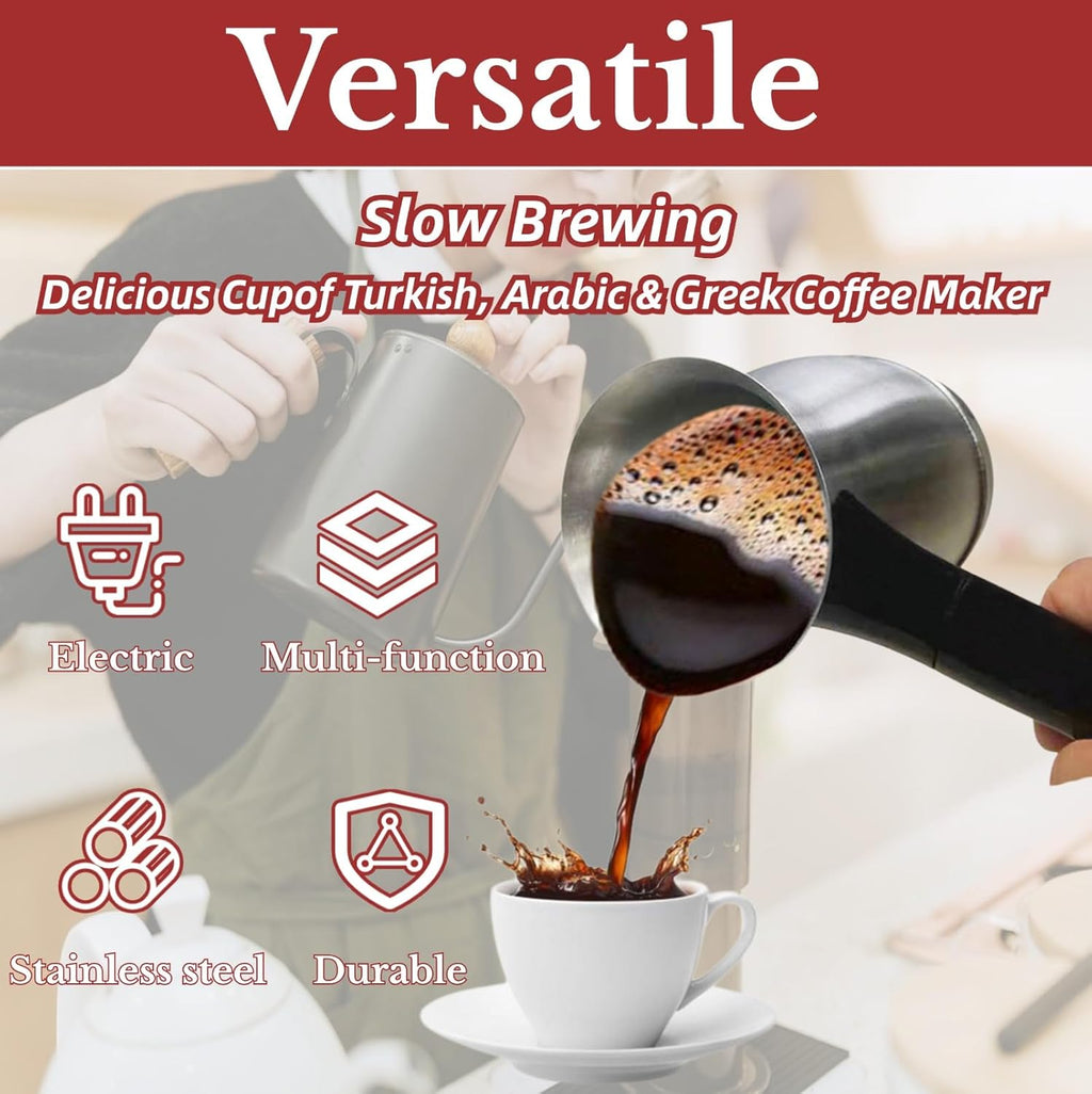 Stainless Steel Electric Turkish Coffee Maker, 600ml L399