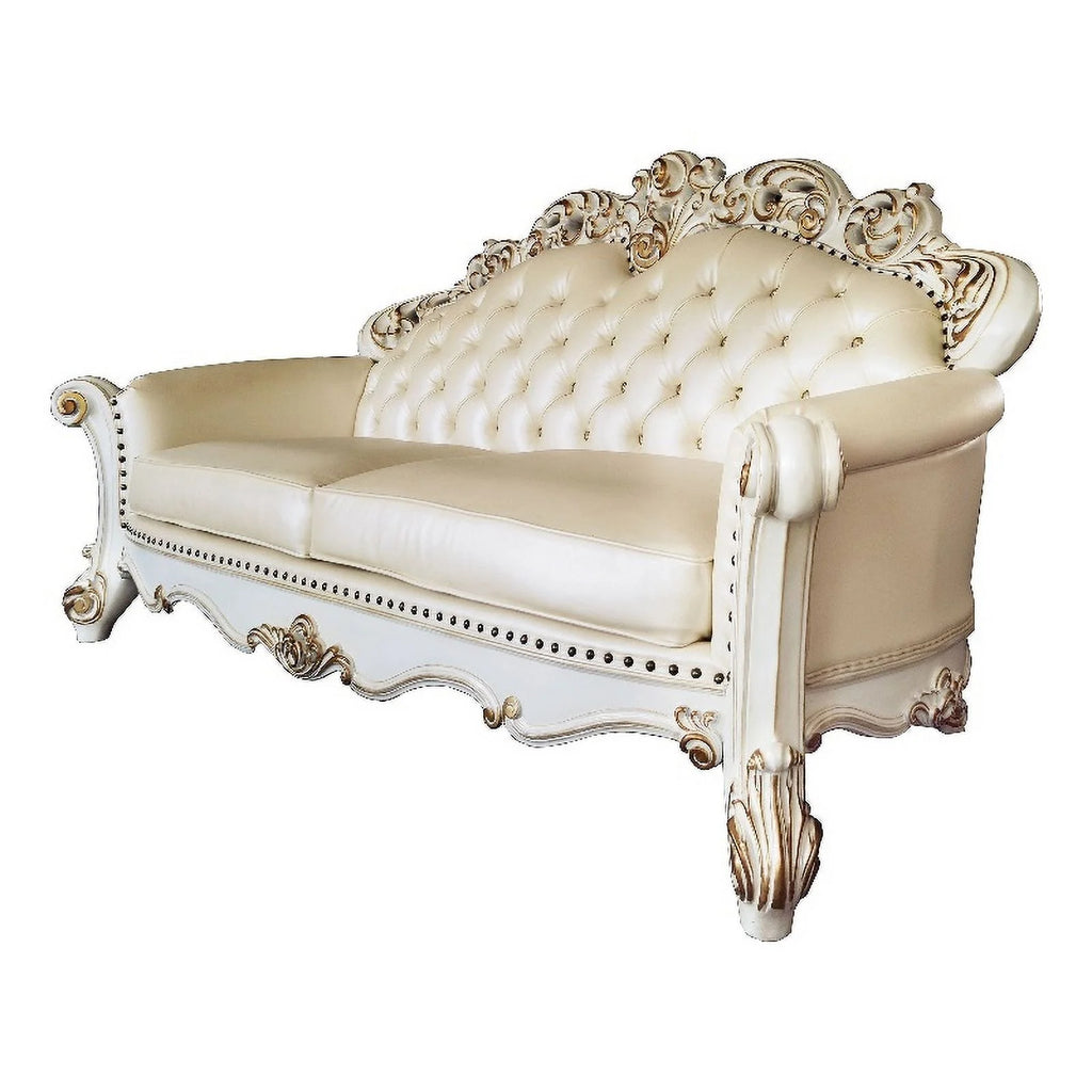 Champagne PU Sofa with 5 Pillows D6935