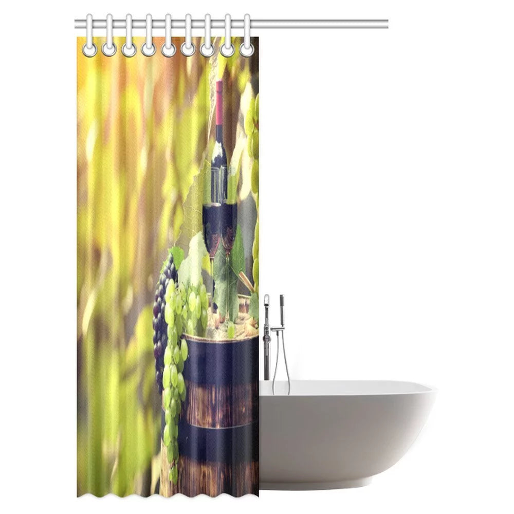 Fabric Bathroom Shower Curtain Set with Hooks, 48 X 72 Inches G70066