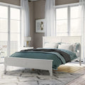 White Full Size Wooden Platform Bed with Headboard G620841