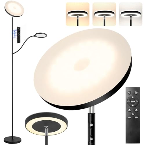 36W 3000LM LED Tall Floor Lamp with Dimmable Reading Light H797397