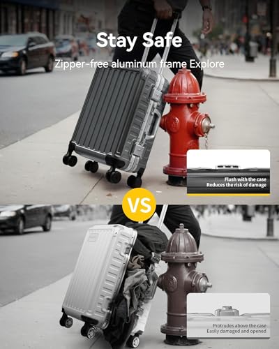 20 Inch Aluminum Frame Polycarbonate Hard Shell Carry On Suitcase U3989