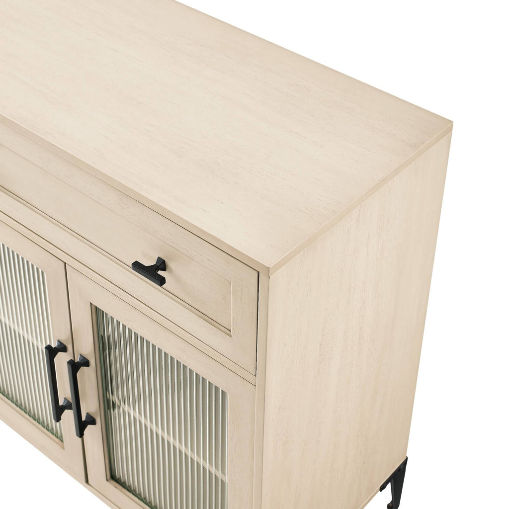 58-Inch 2-Drawer Fluted Glass Door Sideboard A415685