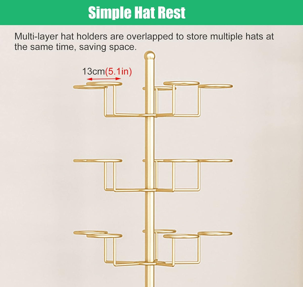 White 4 Tier Metal Hat Display Rack C586812