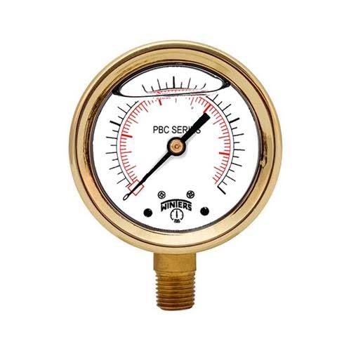 4x22 Brass Case Pressure Gauges D572