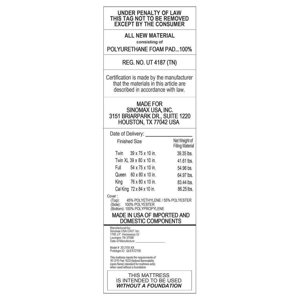 Hybrid Mattress, California King V49609