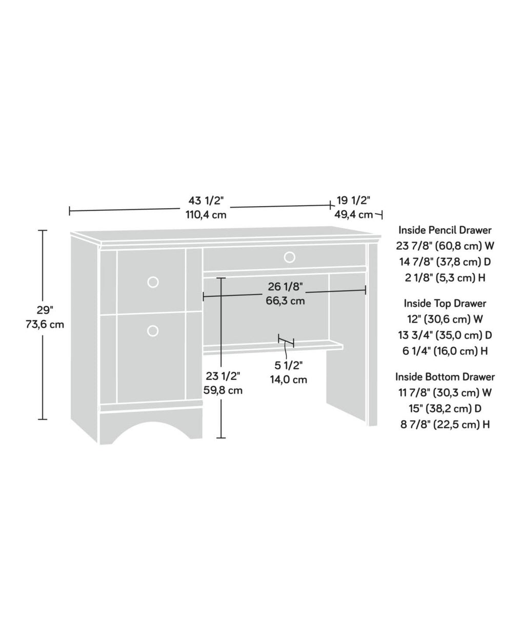 Salt Oak Computer Desk J153785