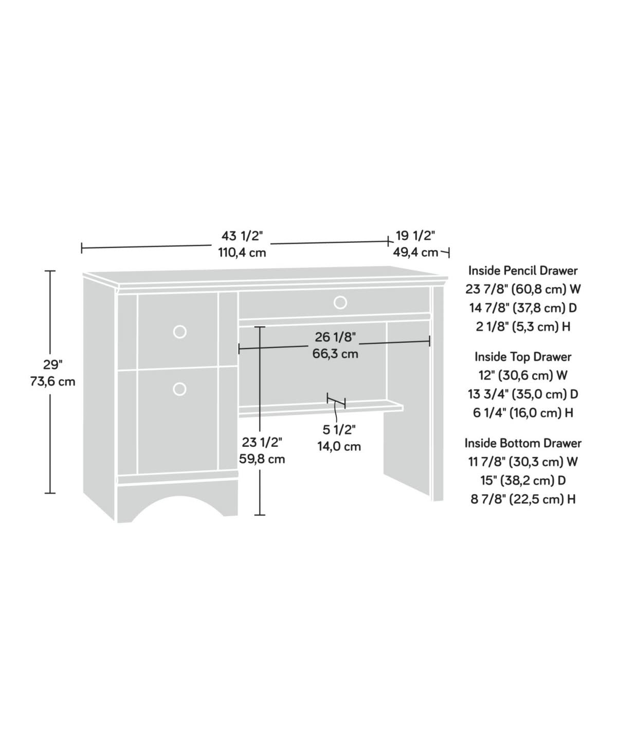 Salt Oak Computer Desk J153785