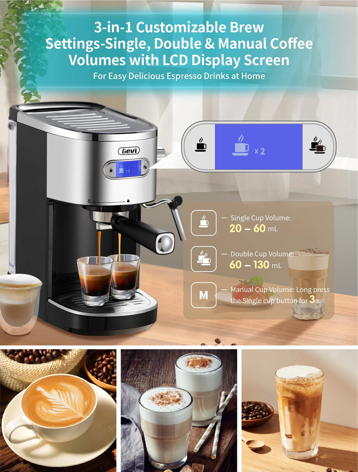 20 Bar Automatic Espresso Machine with Milk Frother S16302