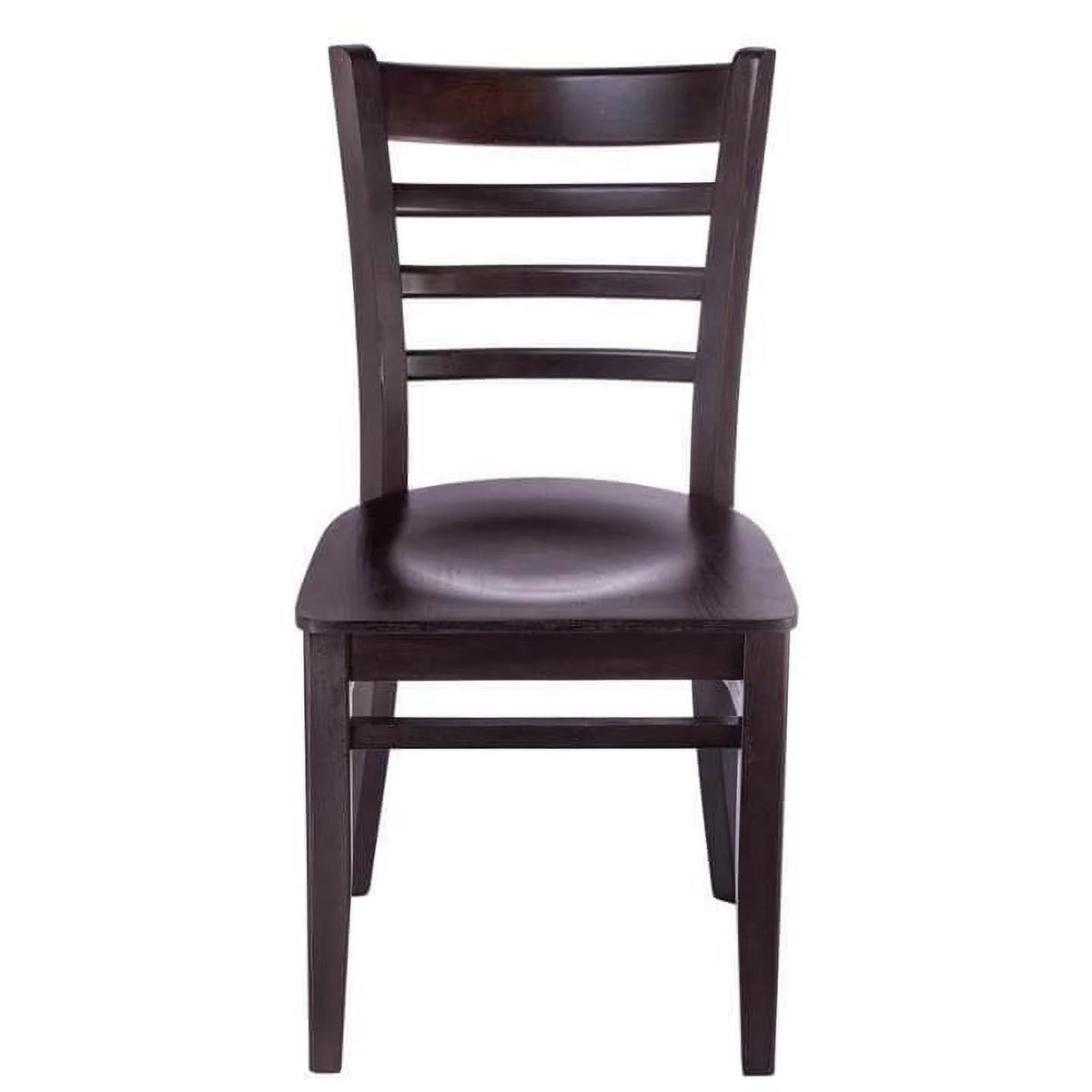 Ladderback Side Chair Mahogany Wood Seat Set of 2 J916