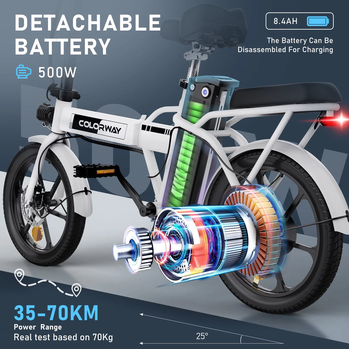 Electric Bike 500W 36V Foldable Pedal Assist Bicycle V63175