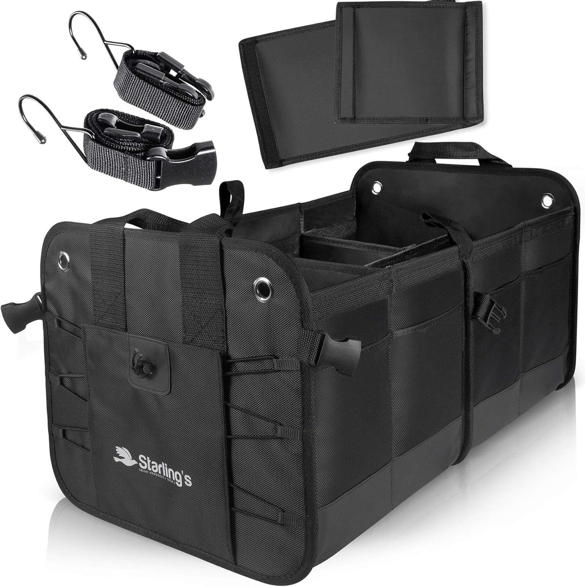 Car Trunk Organizer, 3 Compartments, Pack of 2 P537