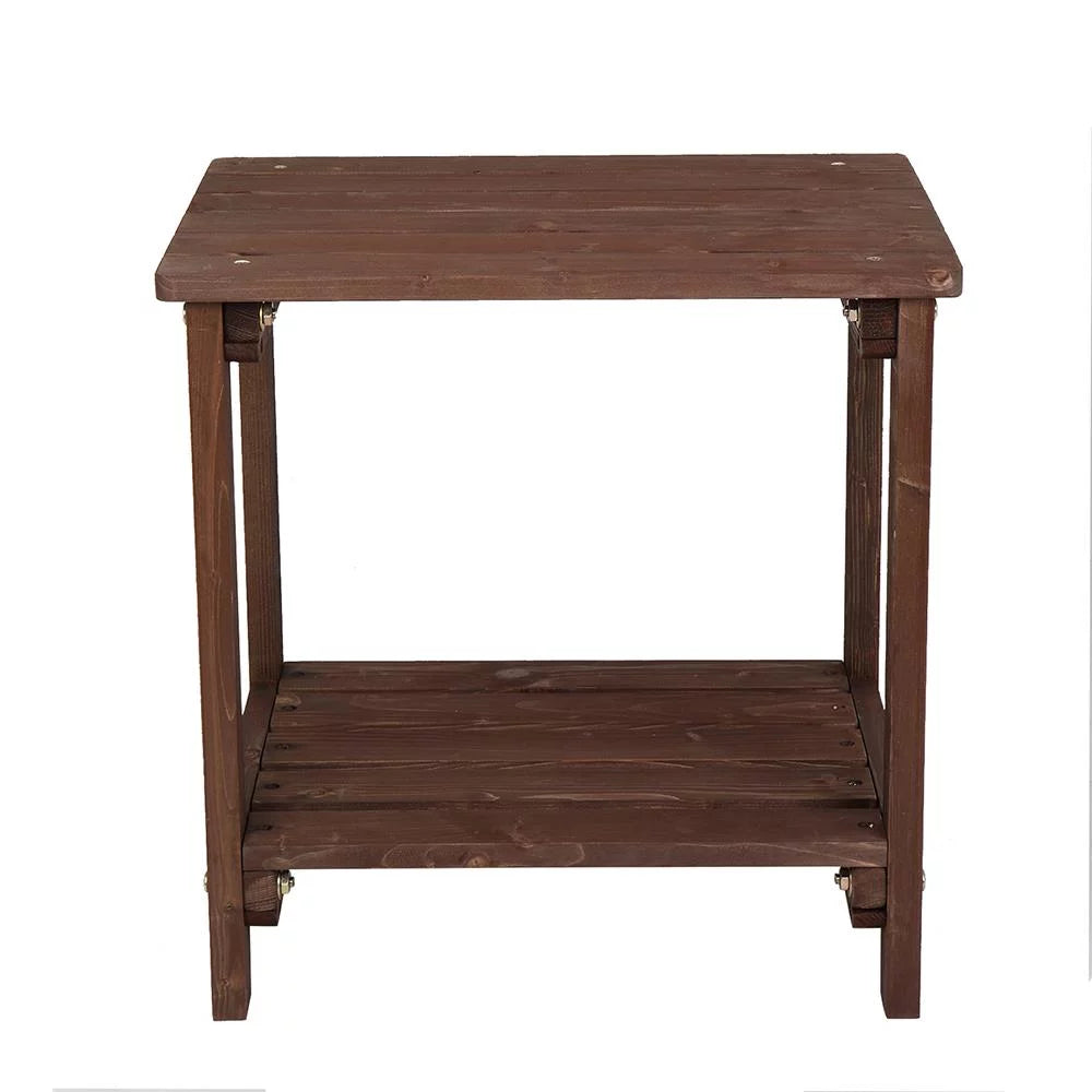 Light Brown 2 Tiers Wooden Side Table Z2798