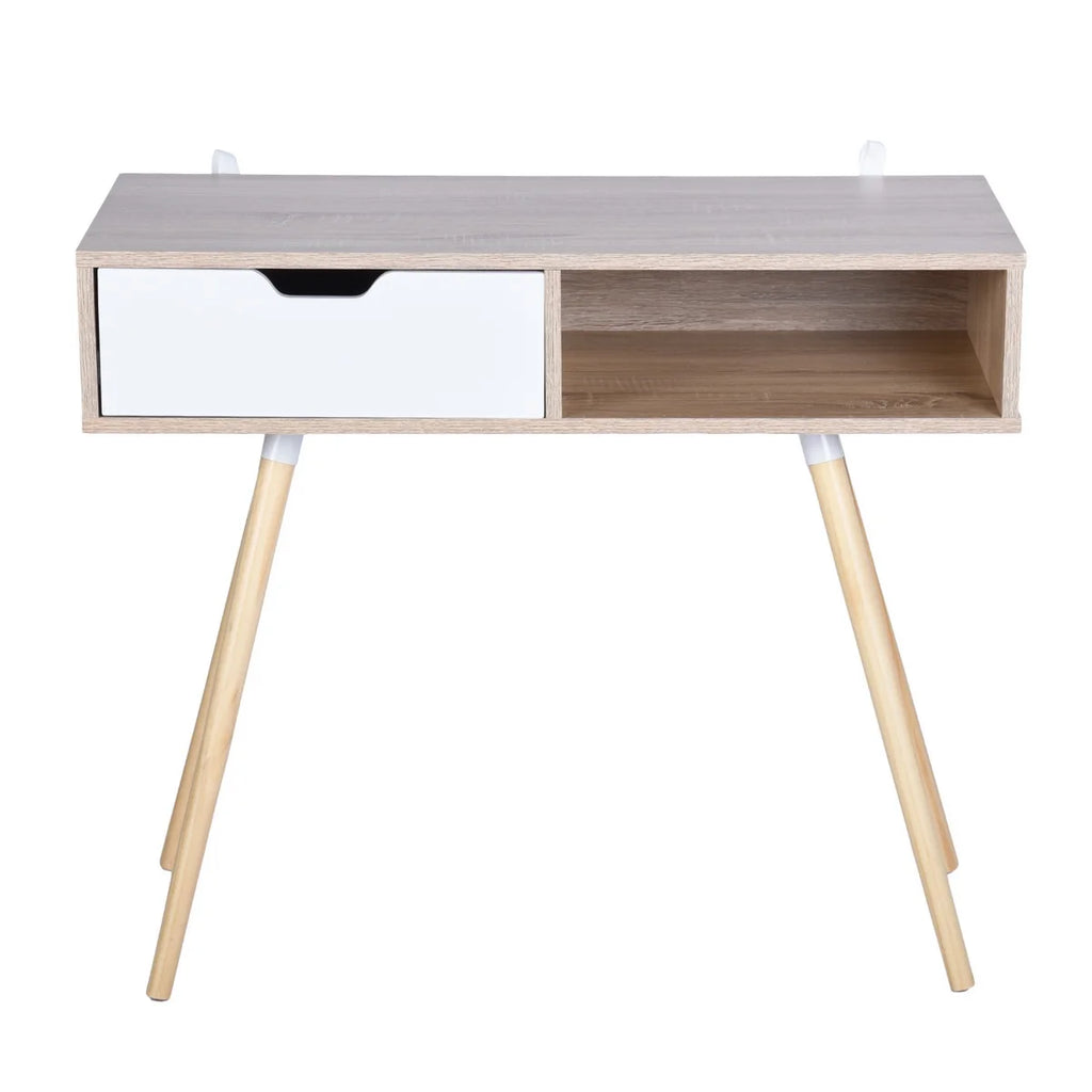 35.4" Oak Computer Desk With Drawer Q2701