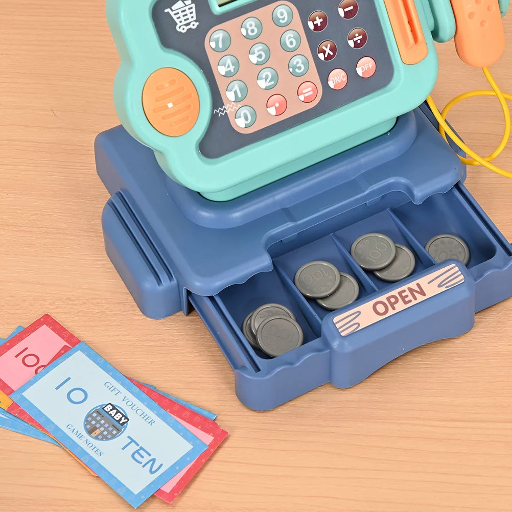 Pretend Play Calculator Cash Register with Scanner, Microphone, Play Food S970725