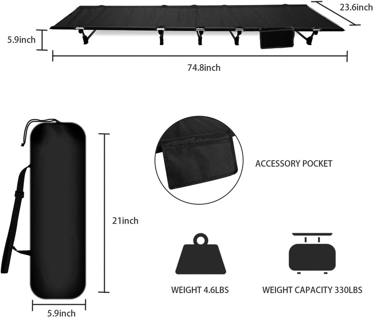 Ultralight Compact Folding Camping Cot Q929667