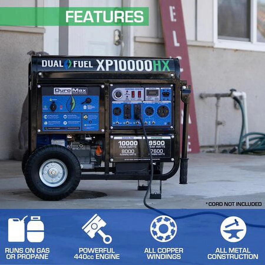 10,000 Watt Dual Fuel Portable Generator Z6220