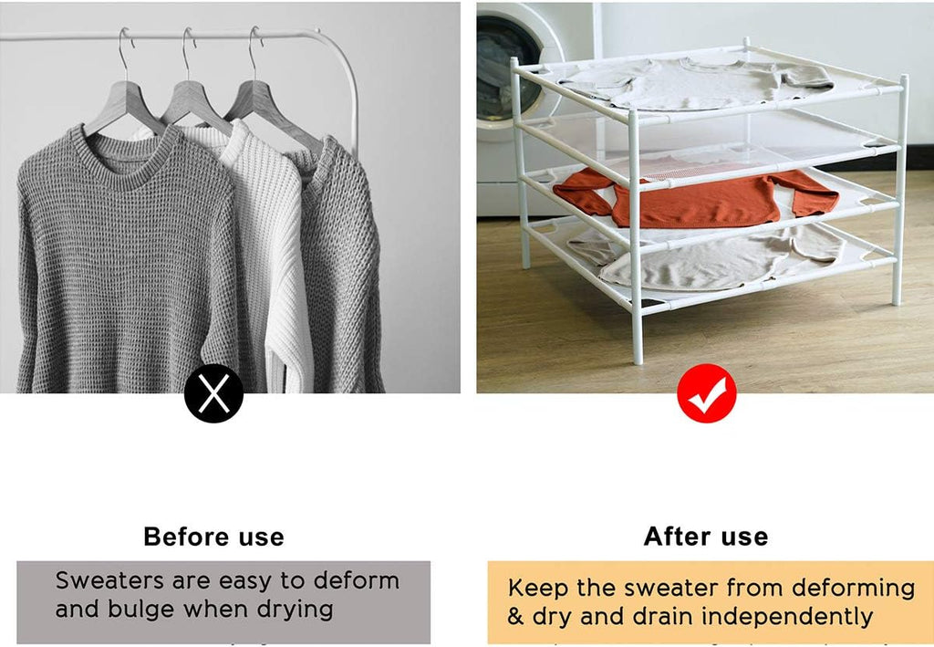 White 4-Pack Stackable Mesh Laundry Drying Rack S305371