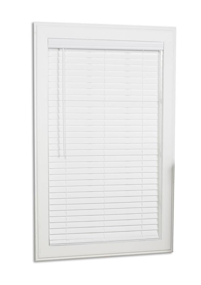 Cordless White Faux Wood Room Darkening Horizontal Blinds D8601