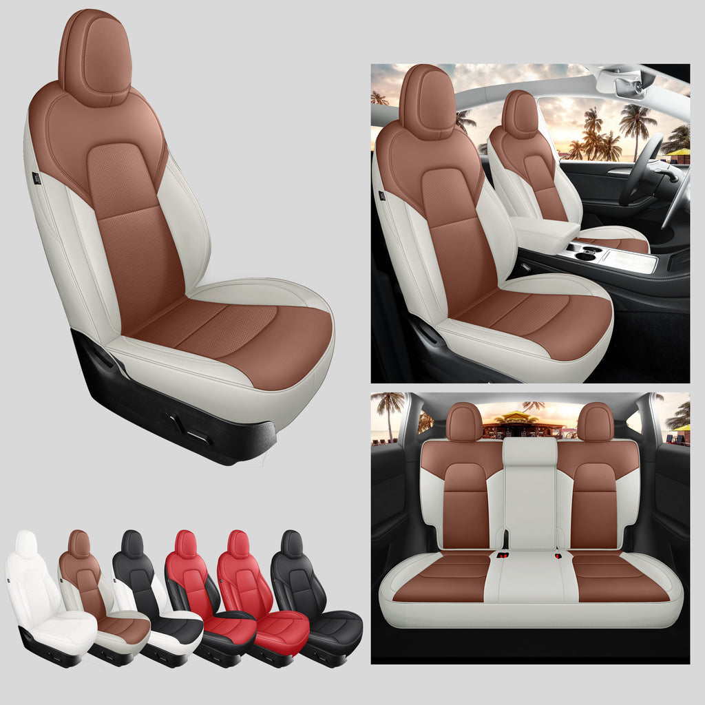 Brown and Beige Car Seat Cover S891
