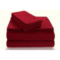 Deep Red Twin XL 3 Piece Flannel Sheet Set N4984