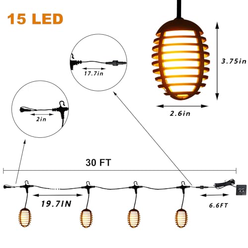 30 Ft 15 LED Solar String Lights F3491