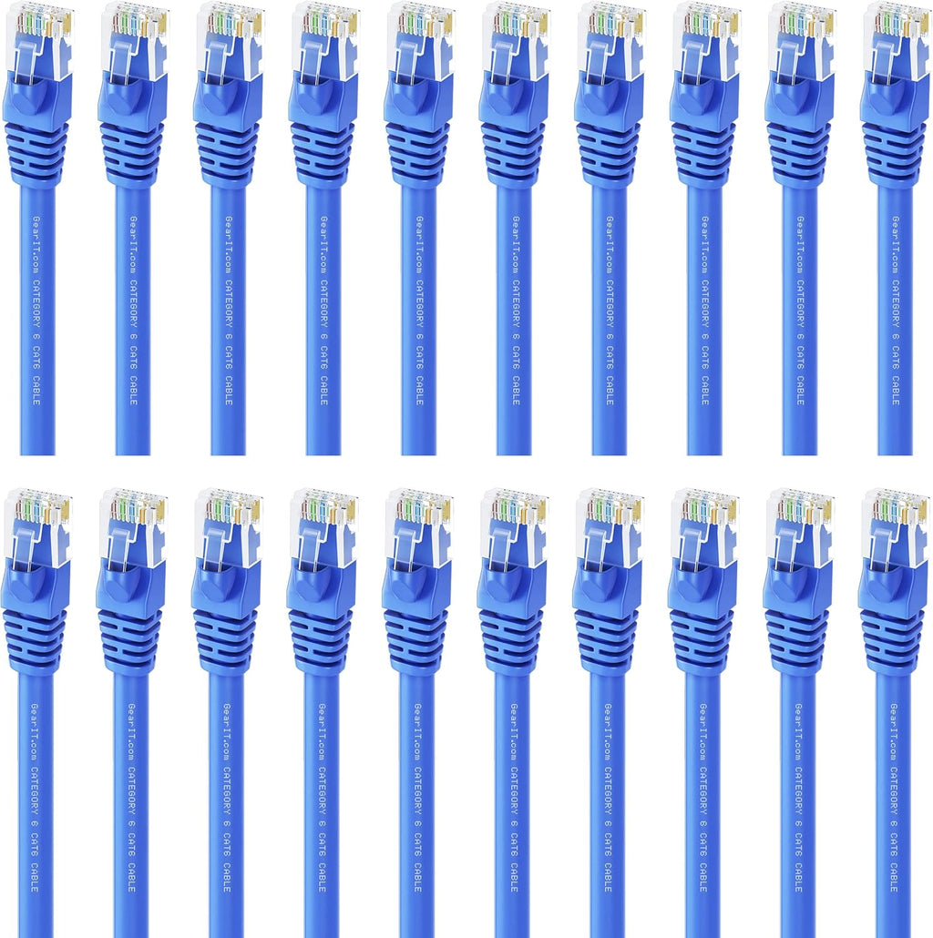 Cat 6 Ethernet Cable 1.5 ft 50-Pack Blue S365