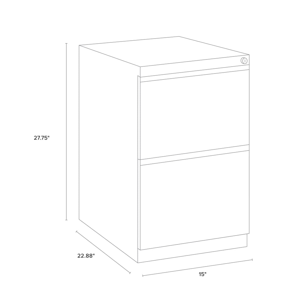 23" Deep 2 Drawer Letter Width Gray Mobile Pedestal File Cabinet R23248