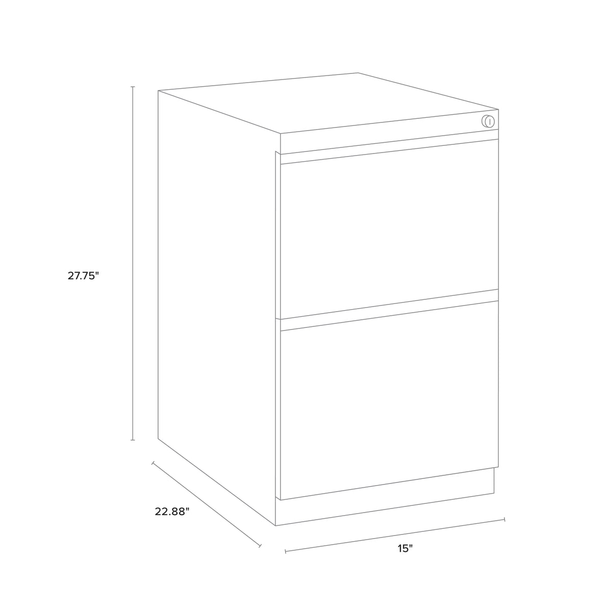 23" Deep 2 Drawer Letter Width Gray Mobile Pedestal File Cabinet R23248